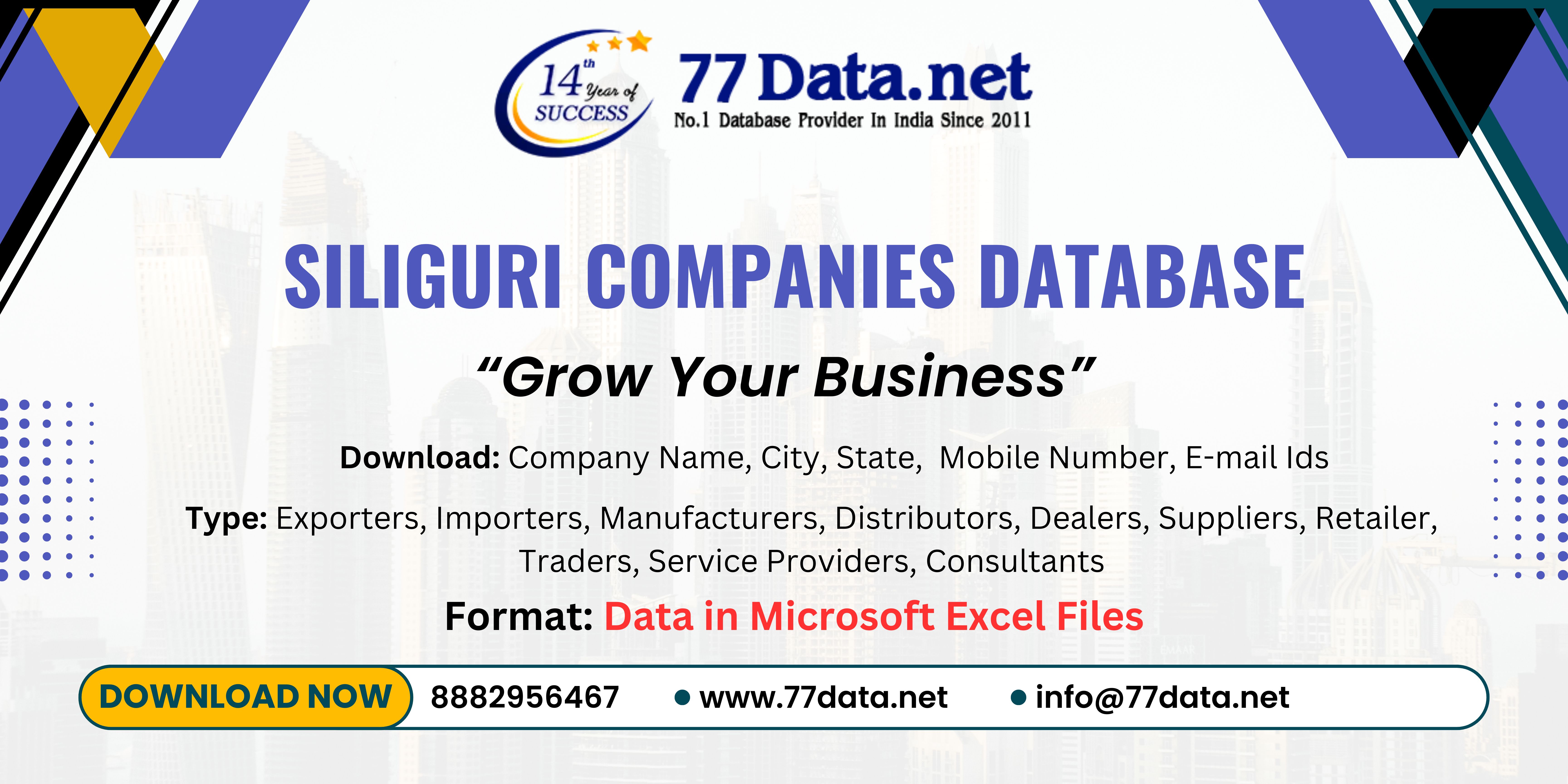 77Data: Download the Verified List of Siliguri Database